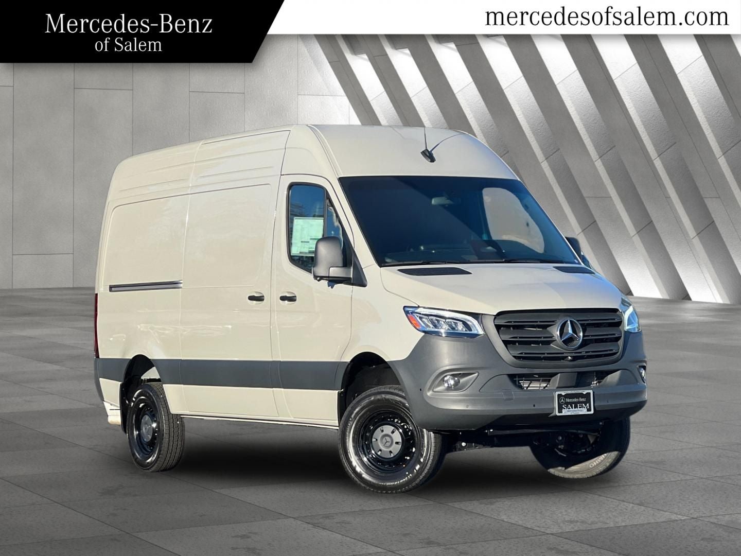 2026 Mercedes-Benz Sprinter 2500 Cargo 144 WB 4MATIC in Stone Gray — front three-quarter view